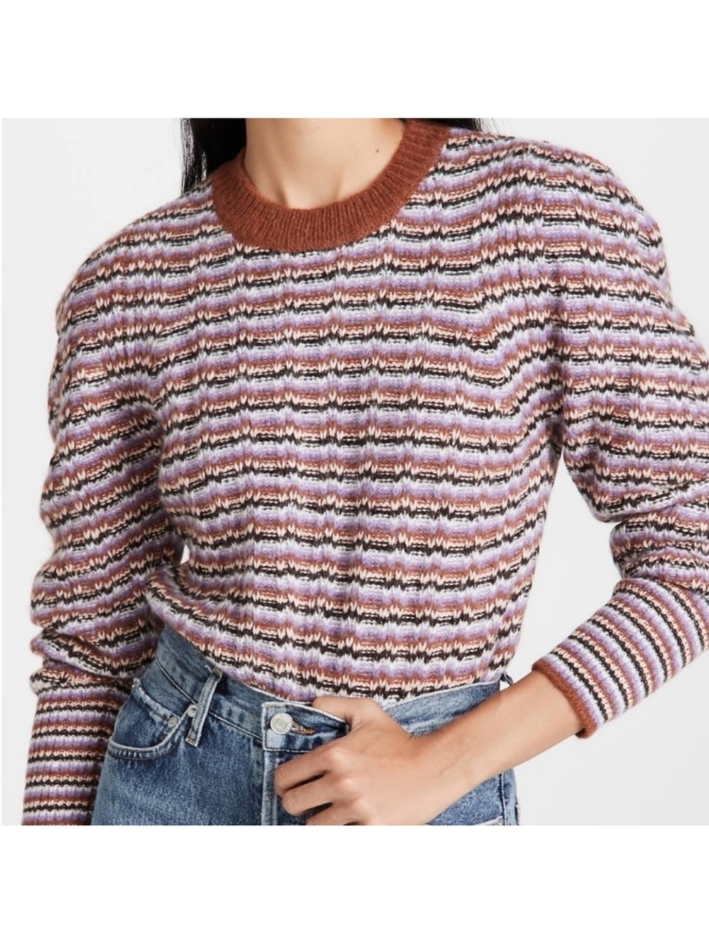 A.L.C. Samara Wool & Alpaca Blend Amethyst Combo Sweater